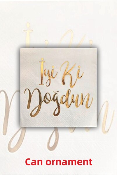 Cansüs منديل مطبوع عليه ورقة من الذهب الأبيض مكون من 16 قطعة