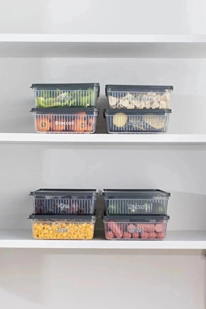 Home Anthracite Style 12-Piece 24-Piece Refrigerator Organizer - Deep Freezer and Storage Container for Pulses