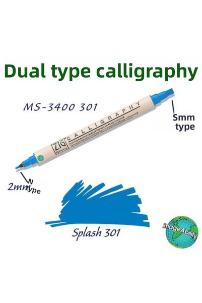 Zig Calligraphy Double End Calligraphy Pen 2mm + 5mm 301 Splash