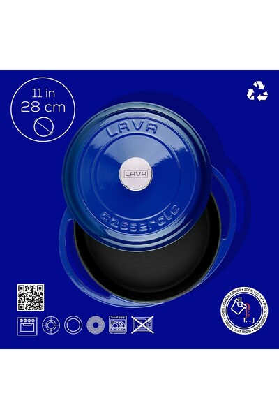 Lava Heritage Series - Multi-Purpose Cast Iron Spring Pot, Iron Lid, Diameter(Ø)28Cm