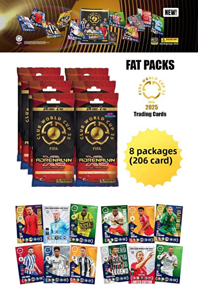 hediyecik Fifa Club World Cup 2025 Fat Pack Tc Package Footballer Cards 8 Pac...