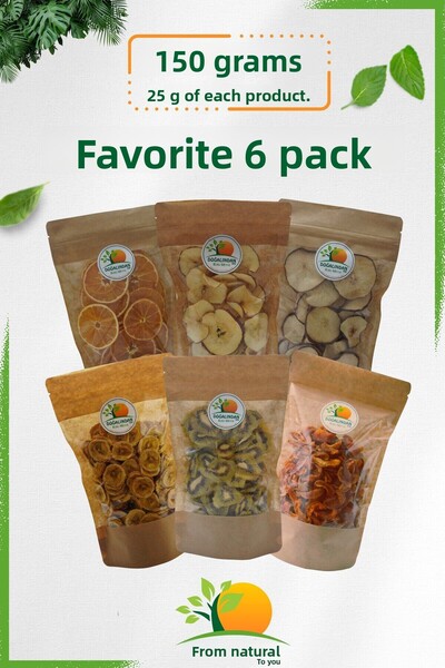 DoğalındanSize 150 جرام. 6 عبوات - فواكه مجففة بدون سكر مفضلة
