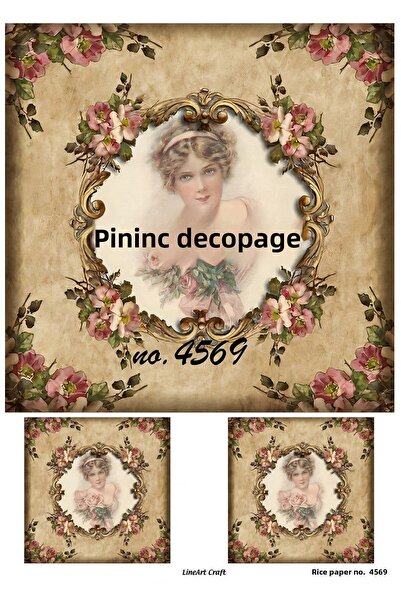 LİNEART Lineart Brass Decopage Paper 29X42 No:L4569