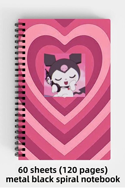 Anime Marketi Kuromi Design A5 Spiral Hard Cover Notebook 120 Sheets