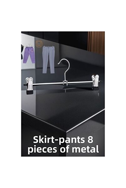 Tunastore Modacar Metal Skirt Trouser Hanger - Skirt Hanger with Latch Trouser Hanger 8 Pieces
