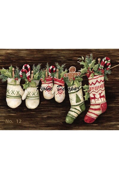 LİNEART Lineart Christmas Pattern Brass Decopage Paper No:Y12- 29X42Cm