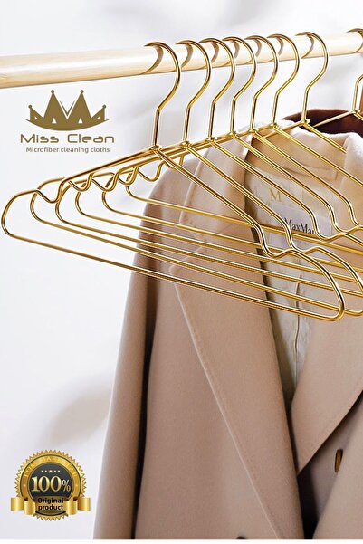 MissClean (6 bucăți) Umeraș pentru haine, pantaloni, șal, din metal placat cu aur