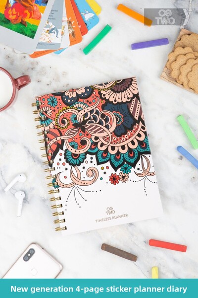 OGTWO Planificator zilnic săptămânal de calitate premium, 17x24 cm, cu capac ...