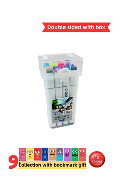 Touch مجموعة أقلام طلاء احترافية مزدوجة الجوانب مكونة من 12 قطعة