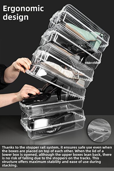 Meleni Home Γυναικείο κουτί παπουτσιών 10 τμχ - Διαφανές οργανωτή παπουτσιών Storage Box Organizer Ταξιδιωτικό κουτί