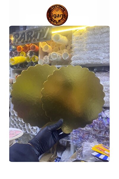 figanlar ambalaj 1. Quality Presentation Cake Serving Mat Thick Gold Gold (10) Pieces X 26 cm