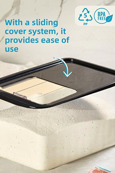 grimorlife 1 Piece Mega Size Sliding Lid Tablet Detergent Storage Box-Multi-Purpose Storage Container 10 Lt.