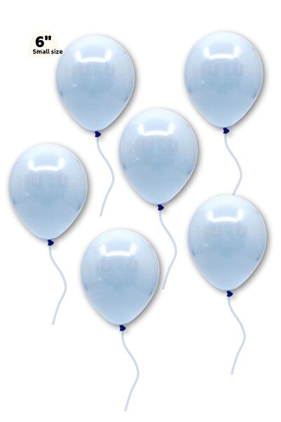 Huzur Party Store Small Mini Size Blue Color Macaron Balloon 50 Pieces 6 Inch 15 Cm Party Balloon Soft Color Birthday Decoration