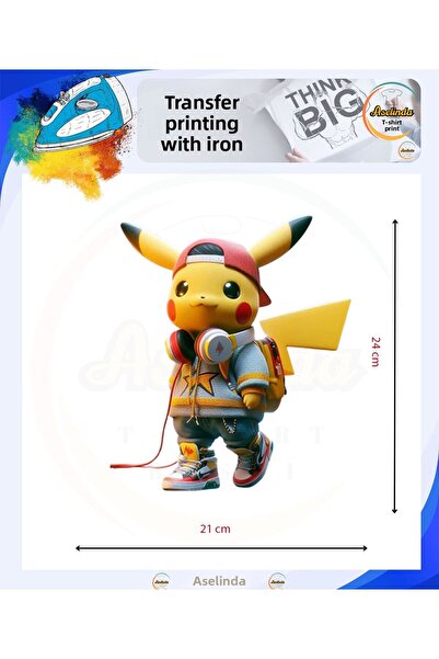 ASELİNDA بيكاتشو Dtf نقل الطباعة النسيجية الطباعة الجاهزة الطباعة نقل الحديد