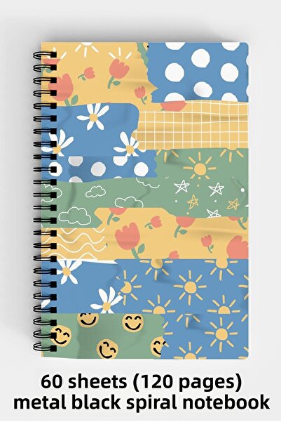 Anime Marketi A5 Spiral Hard Cover Notebook with Aesthetic Design 120 Sheets