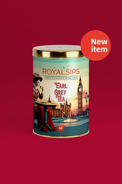 RoyalSips Earl Gray Tea 60 Filtered Bags