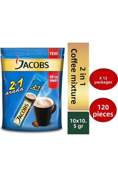Jacobs 120 قطعة من أعواد القهوة في كل منها - 10 × 12 عبوة
