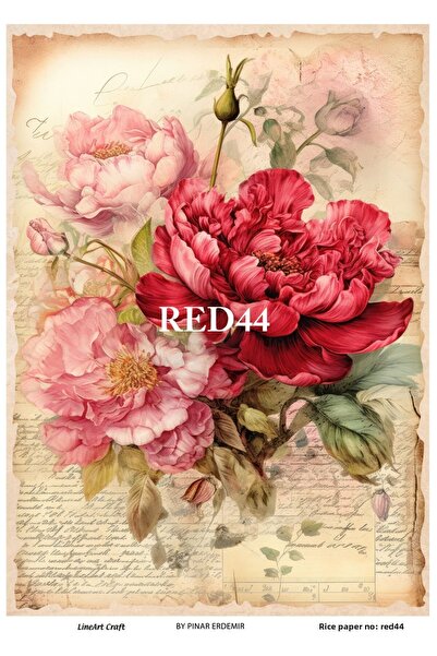 LİNEART ورق ديكوباج نحاسي موديل RED44 - 29x42 سم