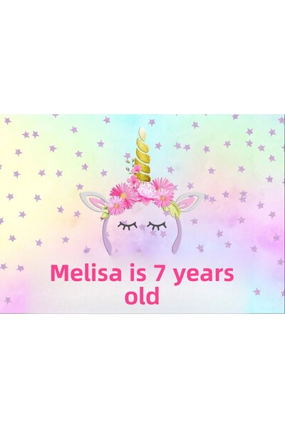 Reysa Tasarım لافتة عيد ميلاد بطابع وحيد القرن مقاس 50 × 70 سم