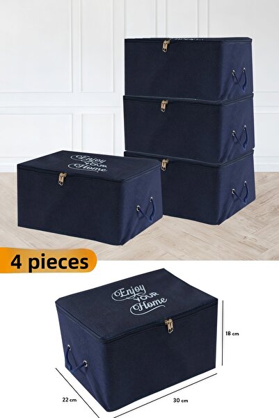 Serstil 4 Bucuri - Dimensiune Mini Scurtă Bleumarin cu Detaliu Imprimare 30 X 22 X 18 Cm