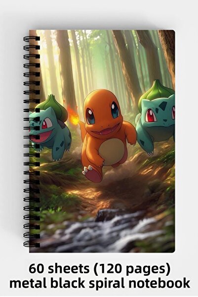 Anime Marketi بوكيمون ديزاين A5 دفتر بغلاف صلب حلزوني 120 ورقة