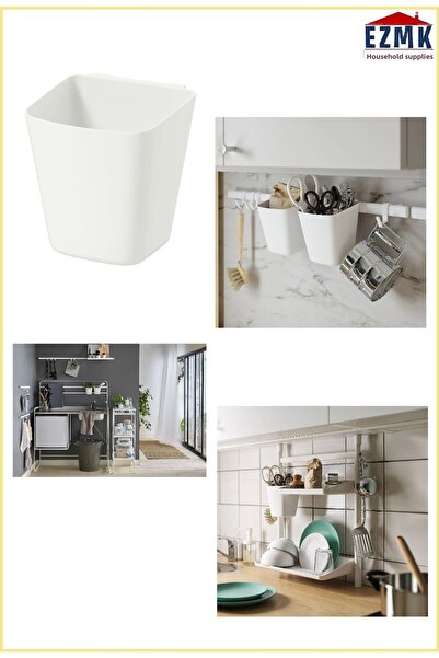 IKEA Sunnersta Λευκό Καλάθι Κρεμαστό - 2 Κουτιά για Γλάστρες