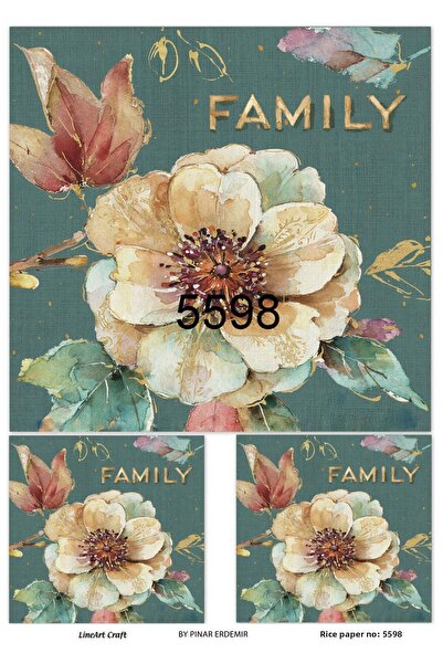 LİNEART Brass Decopage Paper La-5598