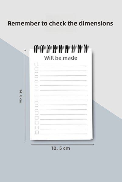 Eldesen Tasarım Do List A6 Notebook with Flexible Cardboard Cover, Mini Notebook