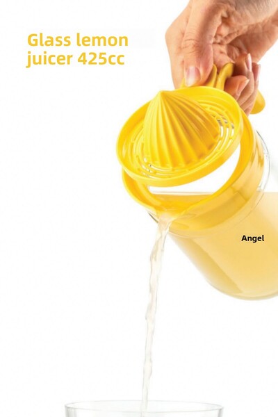 Melkan Home 425ml Orange Glass Lemon and Citrus Juicer - Orange Juicer