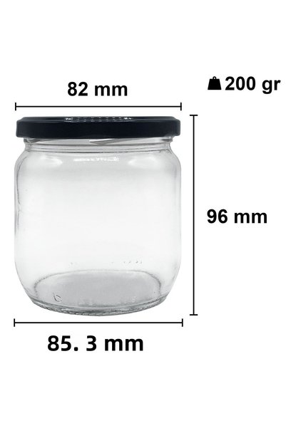Afracam 425 ml Metal Black Lid 425 Cc Clear Glass Jars 6 Pieces