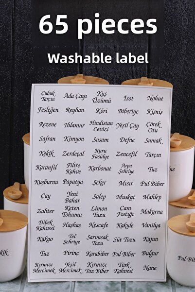 Atbyhome Spice and Pulses Label 65 Pieces Labels Water Resistant