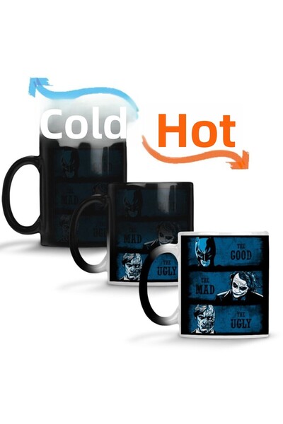 Baskı Dükkanı The Good The Mad The Ugly Batman And Joker Magic Mug Cup Porcelain
