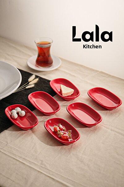 Lala Mutfak مجموعة من 6 أطباق قارب مقاومة للكسر (12 × 7 سم) - طبق الإفطار ووعاء الوجبات الخفيفة والعرض