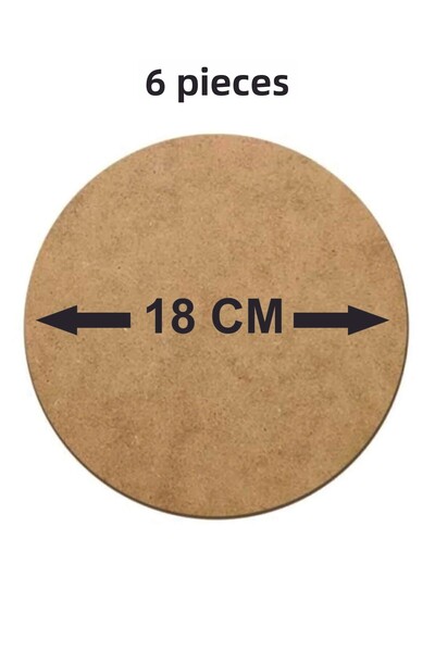 şamaksesuar 3 مم خام MDF قطر 18 سم لوح شاحن دائري - 6 قطع تحت الخدمة