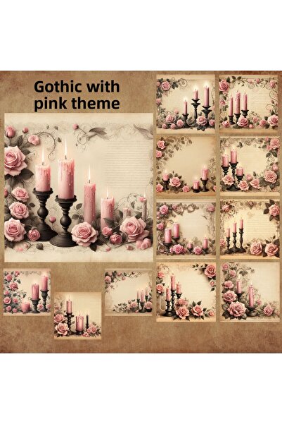 Pink Swan Craft الوردي تحت عنوان القوطية خمر 12 قطعة سكرابوك رصاصة مجلة ماتي ...