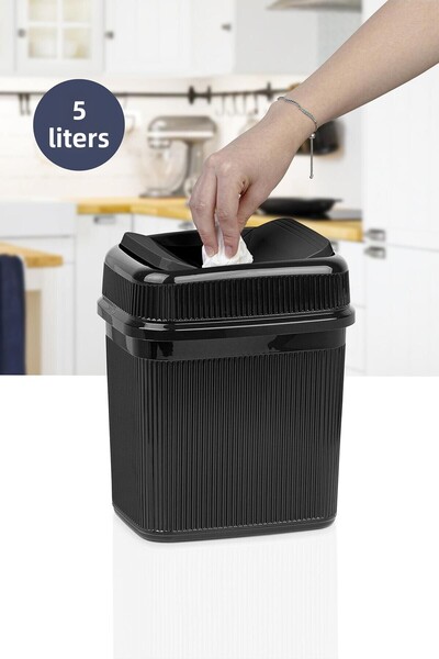 Okyanus Home Coș de gunoi negru 5 Lt