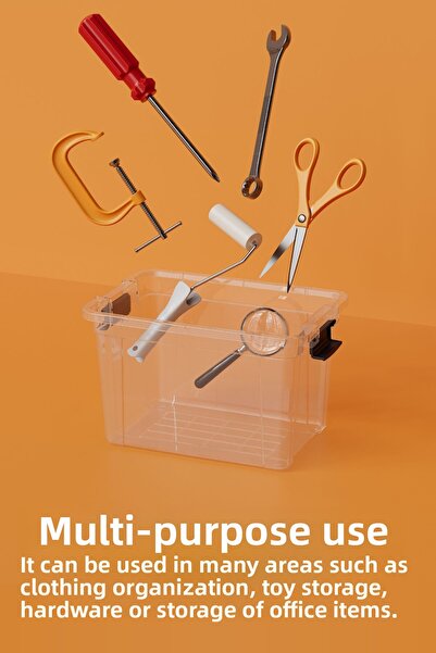 Vienev 3-Piece 13 Liter Storage and Supply Box with Lock Lid 33105