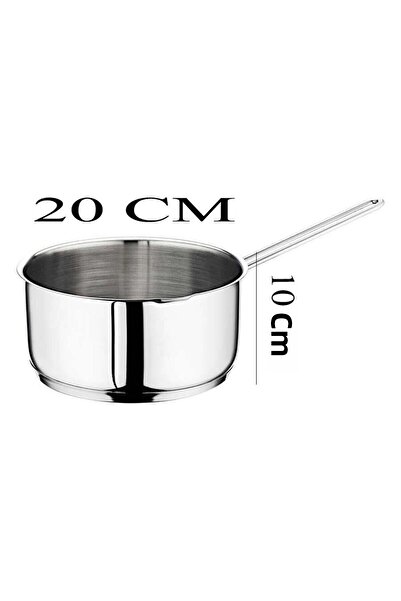 OMS Steel Caçerola 20 cm Milk Jug/Dish Bowl with Glass Lid