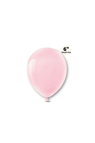 Huzur Party Store Small Mini Size Pink Color Macaron Balloon 50 Pieces 6 Inch 15 Cm Party Balloon Soft Color Birthday Decoration