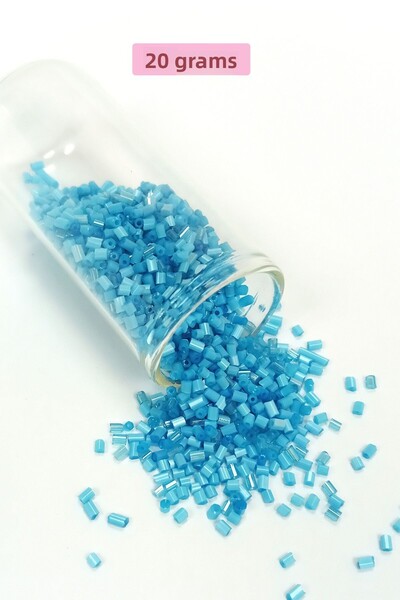 Royaleks خرز زجاجي مقطوع 2 مم - 20 جرام - أزرق مطفي -BNC338