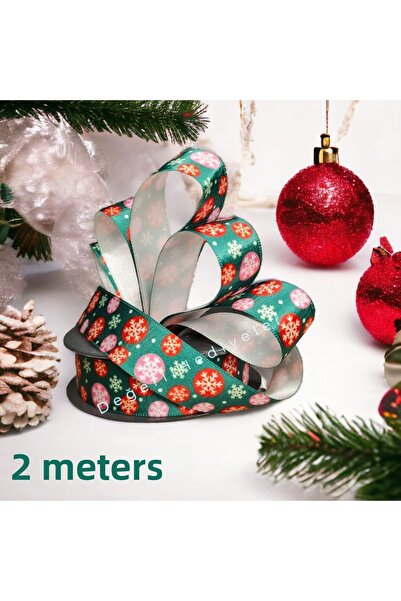 AGH Değerli Hediyeler 2 METRI Satin Model Imprimat Panglică de Anul Nou Ornam...