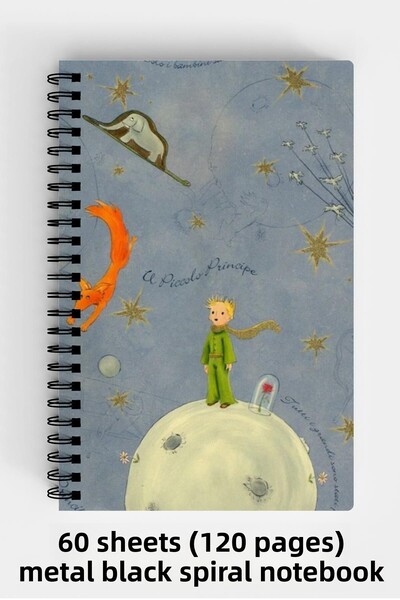 Anime Marketi دفتر ملاحظات ذو غلاف صلب بتصميم الأمير الصغير مقاس A5، 120 ورقة