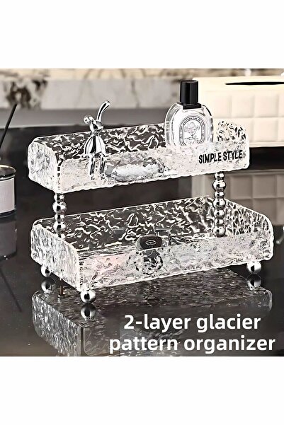 ARVALE نموذج ديكور منظم من الزجاج المكسور الشفاف مكون من طبقتين |   25 × 13 سم |   25 × 8 سم