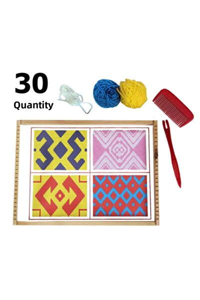 Hobialem 30 قطعة، نول نسج السجاد، مجموعة نول النسيج التعليمي، البكرة