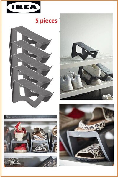 IKEA Rampă organizator pantofi Murvel pentru dulap, gri, 5 piese - Plastic