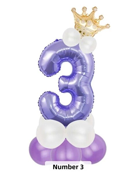 DÜVENCİ TİCARET Coroana Regelui cu balon din folie de culoare violet