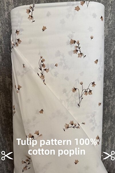 KAMİZ 100% βαμβακερό ύφασμα ποπλίνα με στάμπα τουλίπας- Παπλωματοθήκη-Σεντόνι-Μαξιλαροθήκη-Φόρεμα-Τσάντα- Πλάτος 240 cm