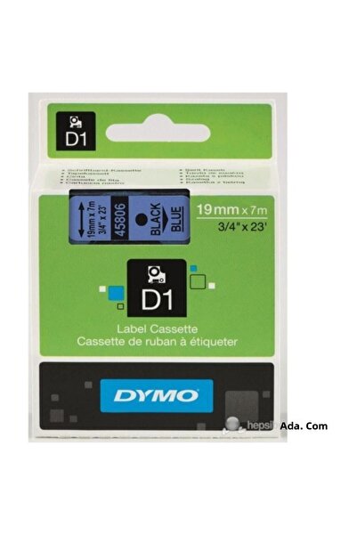 Dymo D1 Yedek Şerit, 19 Mm X 7 Mt Mavi *siyah