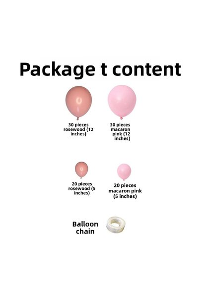 Organizasyon Pazarı Balloon Set Macaron Pink-Rosewood 100 Piece Balloon Chain Set