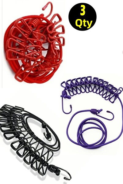 usin 3 bucăți cu 12 agrafe, elastic portabil, pentru balcon, coridor, acasă, ...